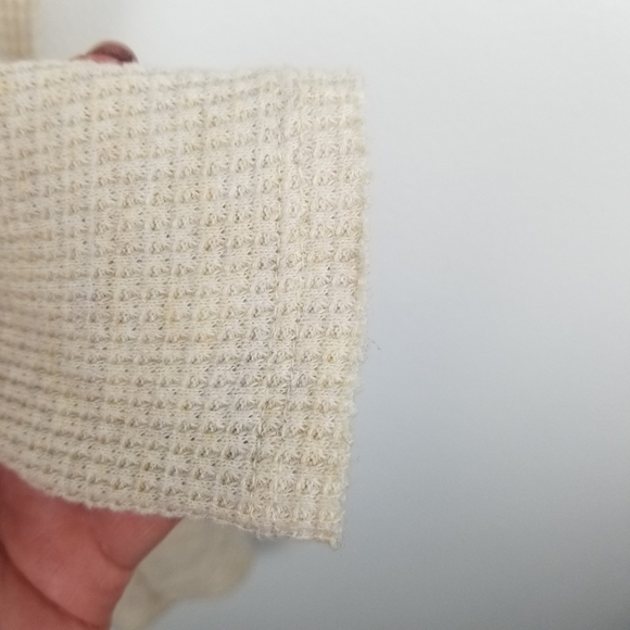 Free People Oatmeal Flowy Thermal Knit Top - Picture 8 of 8